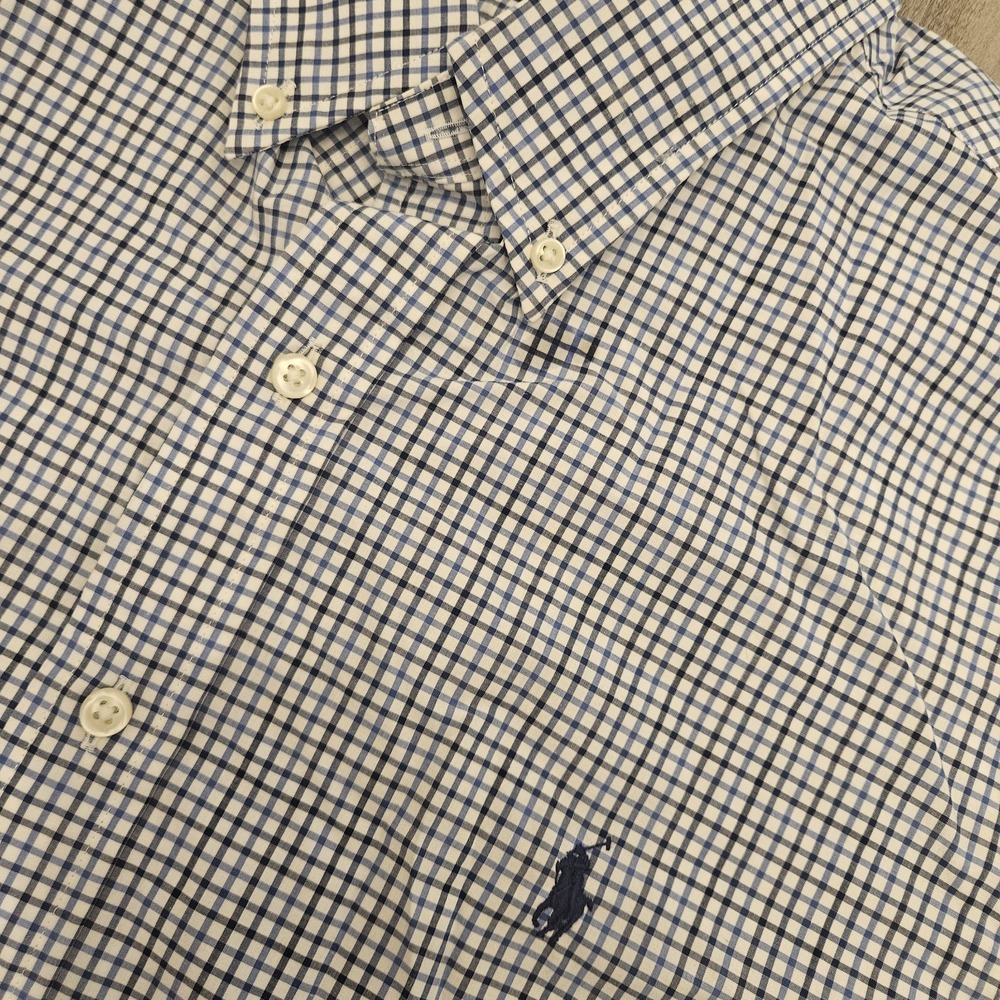 Polo Ralph Lauren Men's‎ Button Down Shirt XL Classic Fit Blue White Check